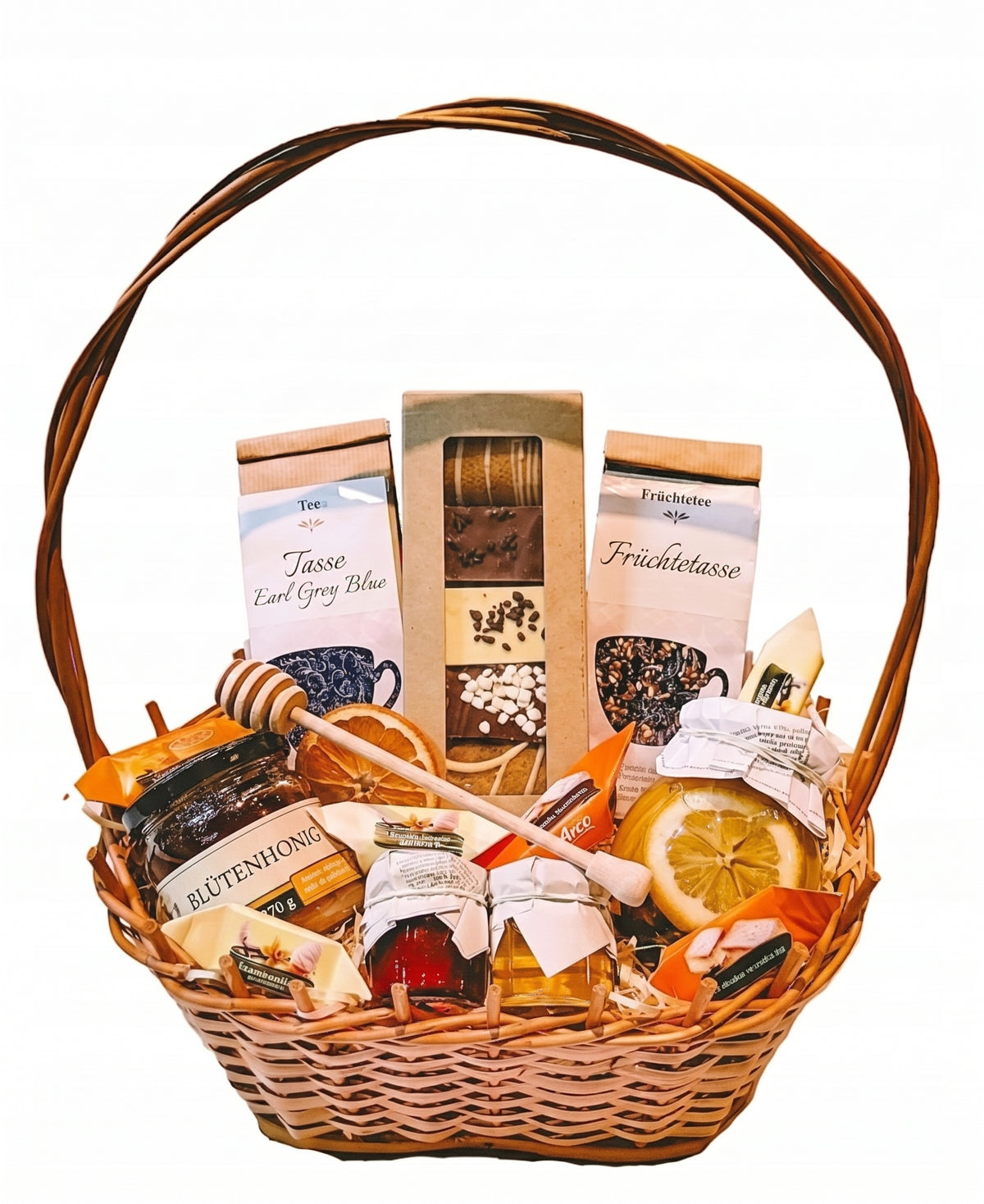 MEGA GESCHENKKORB GESCHENK TEE HONIG SÜSSIGKEITEN DANKESCHÖN