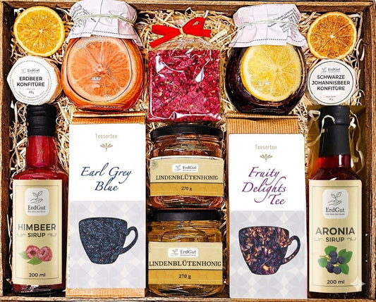 GROßER GESCHENKKORB MIT TEE HONIG – ALS GESCHENK ZUM GEBURTSTAG