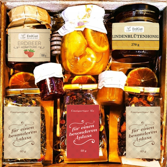 GESCHENKKORB GESCHENK HONIG TEE ZU WEIHNACHTEN, GEBURTSTAGEN