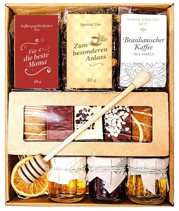 Geschenkkorb zum Muttertag Kaffee Tee Lebkuchen Honig