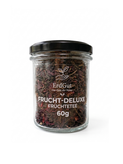 ErdGut Frucht-Deluxe | Premium Früchtetee im edlen Glas (60g)
