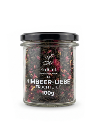 ErdGut Himbeer-Liebe | Fruchtiger Früchtetee mit echten Himbeeren (100g)