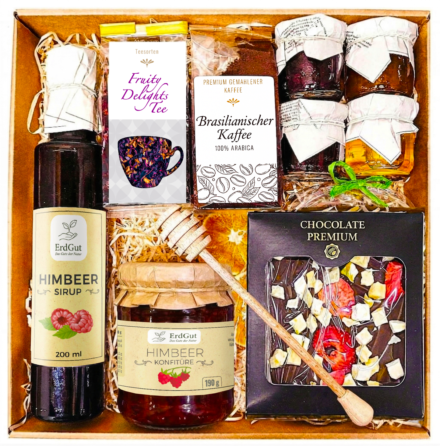 Gesunder Geschenkkorb Geschenk Präsent Tee Honig Schokolade zum Muttertag, Geburtstag für Mama Oma Opa Lehrer